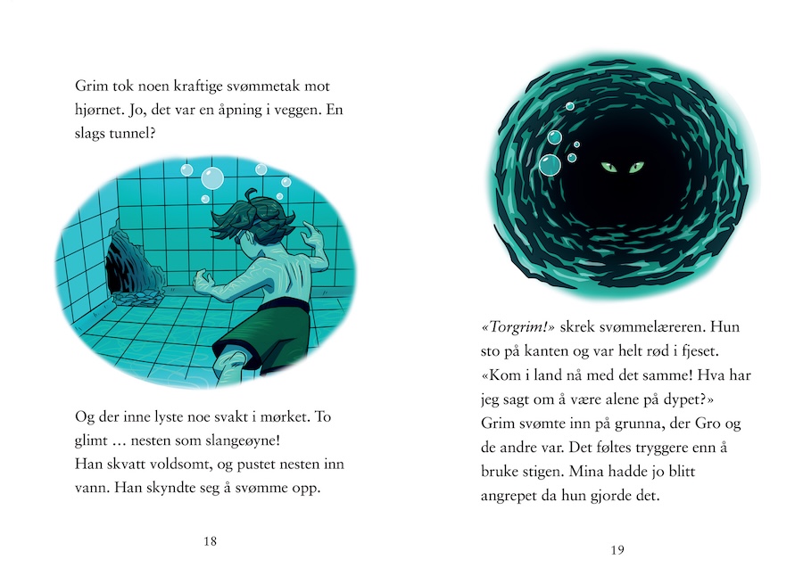 Illustrasjon av inngang til sjøkanal fra svømmebassenget.